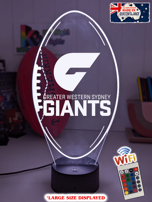 Greater Western Sydney Giants Australian Football Club 3D LED Night Light - KustomboxNight Lights & Ambient LightingKustomboxStandard Size