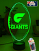Greater Western Sydney Giants Australian Football Club 3D LED Night Light - KustomboxNight Lights & Ambient LightingKustomboxStandard Size