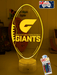 Greater Western Sydney Giants Australian Football Club 3D LED Night Light - KustomboxNight Lights & Ambient LightingKustomboxStandard Size