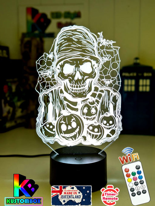 Halloween Zombie Skeleton & Pumpkins 3D LED Night Light Lamp - KustomboxNight Lights & Ambient LightingKustomboxStandard Size