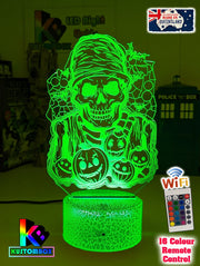 Halloween Zombie Skeleton & Pumpkins 3D LED Night Light Lamp - KustomboxNight Lights & Ambient LightingKustomboxStandard Size