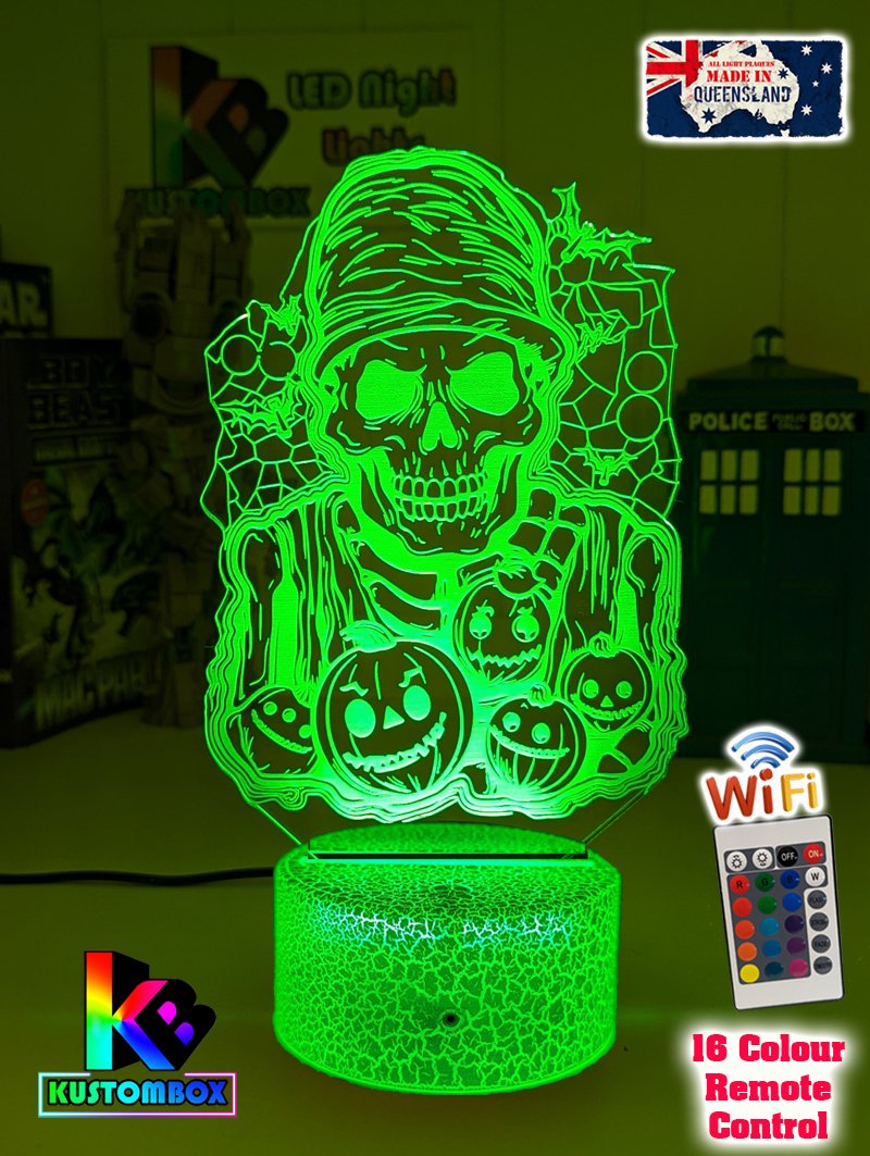 Halloween Zombie Skeleton & Pumpkins 3D LED Night Light Lamp - KustomboxNight Lights & Ambient LightingKustomboxStandard Size