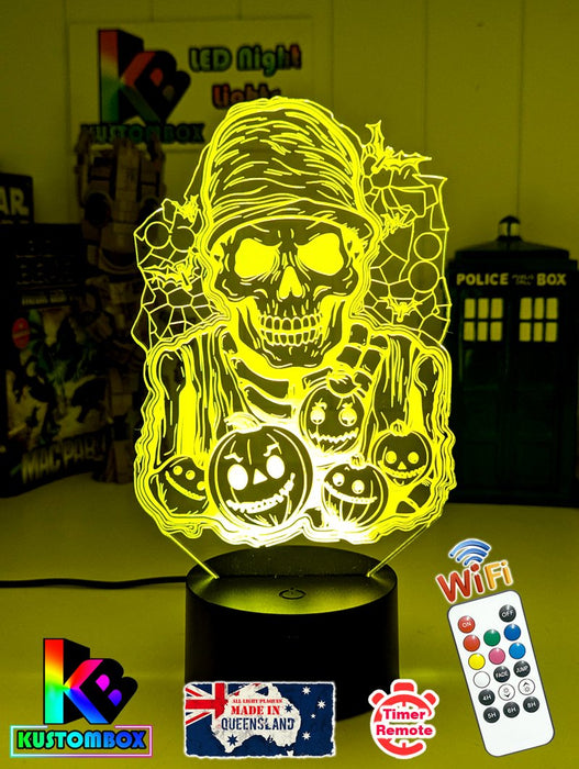 Halloween Zombie Skeleton & Pumpkins 3D LED Night Light Lamp - KustomboxNight Lights & Ambient LightingKustomboxStandard Size
