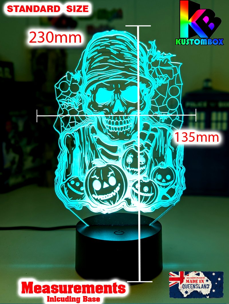 Halloween Zombie Skeleton & Pumpkins 3D LED Night Light Lamp - KustomboxNight Lights & Ambient LightingKustomboxStandard Size