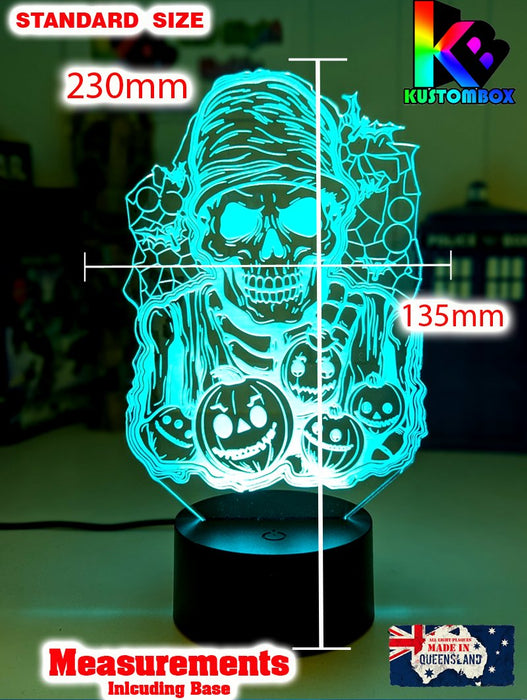 Halloween Zombie Skeleton & Pumpkins 3D LED Night Light Lamp - KustomboxNight Lights & Ambient LightingKustomboxStandard Size