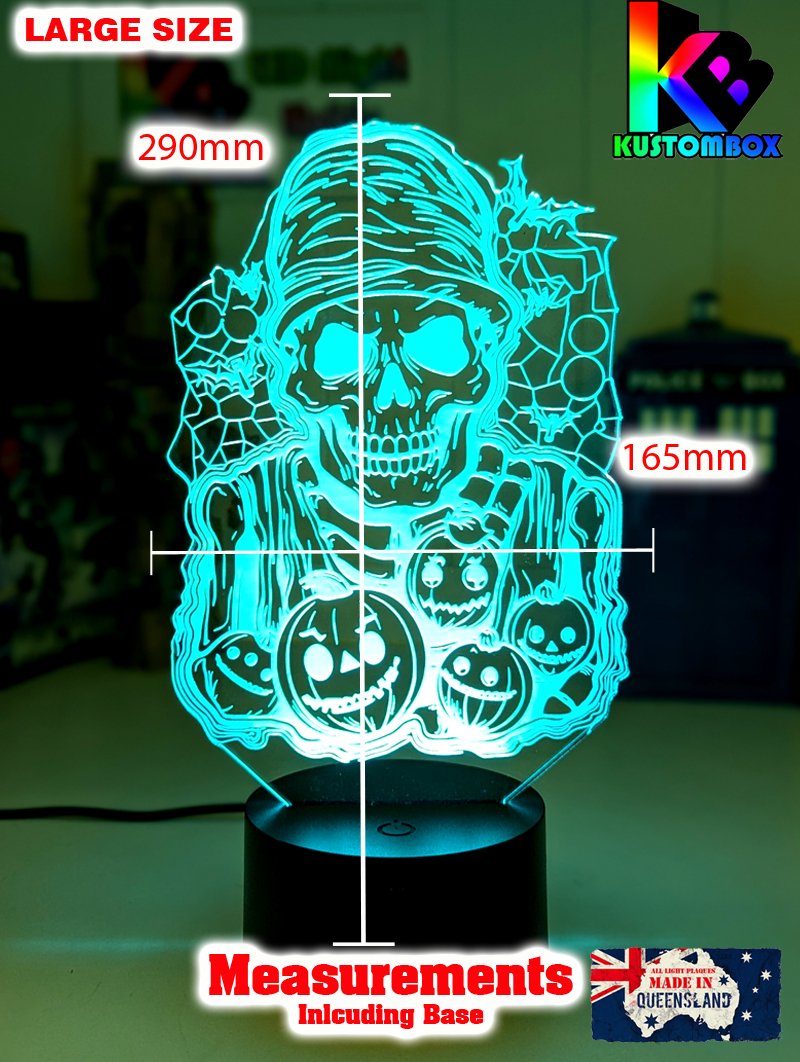 Halloween Zombie Skeleton & Pumpkins 3D LED Night Light Lamp - KustomboxNight Lights & Ambient LightingKustomboxStandard Size
