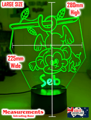 Hanging Monkey on Branch Personalised Name 3D LED Night Light Lamp - KustomboxNight Lights & Ambient LightingKustomboxStandard Light - No Name