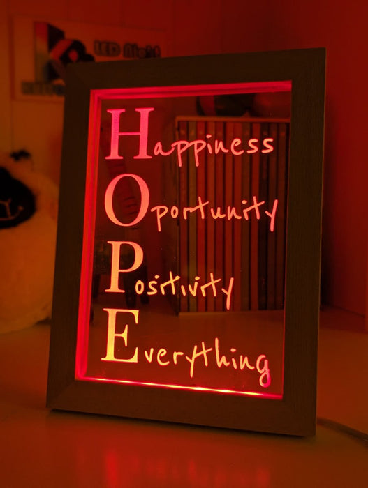 Happiness Opportunity Positivity Motivational Quote Timber Frame USB 3D LED Night Light Lamp - KustomboxNight Lights & Ambient LightingKustomboxTimber Frame Light - $34.99