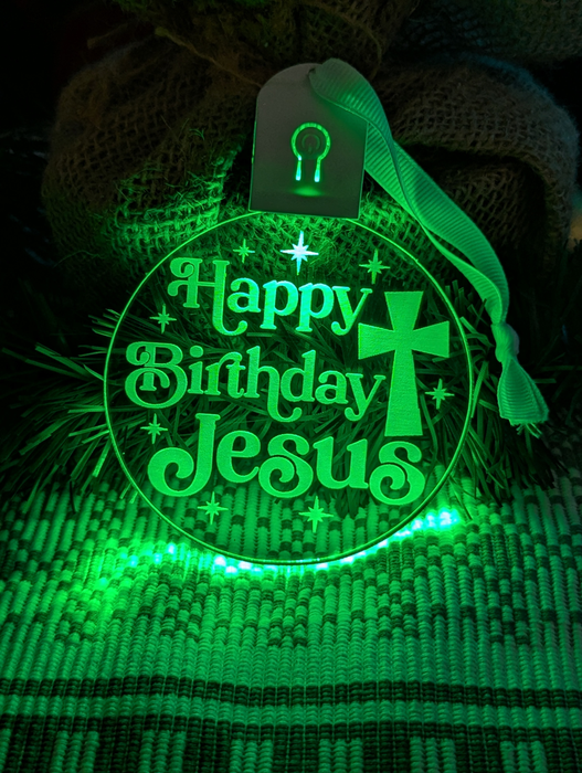 Happy Birthday Jesus Christmas Bauble 3d LED Night Light Decoration