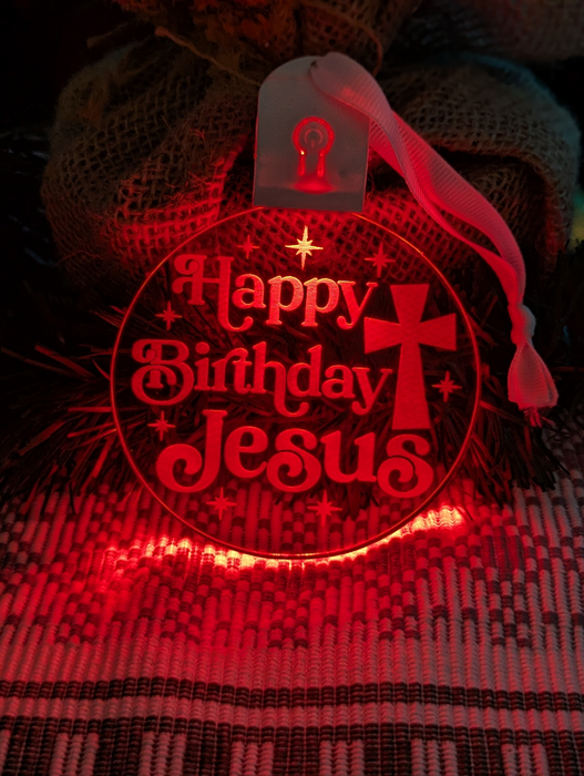Happy Birthday Jesus Christmas Bauble 3d LED Night Light Decoration