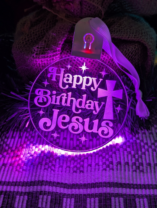 Happy Birthday Jesus Christmas Bauble 3d LED Night Light Decoration