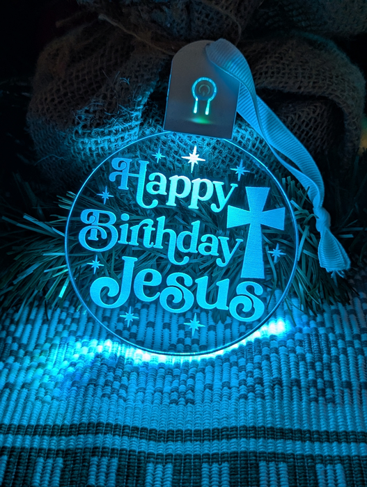 Happy Birthday Jesus Christmas Bauble 3d LED Night Light Decoration