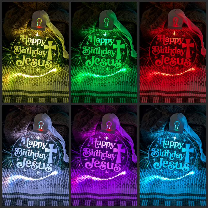 Happy Birthday Jesus Christmas Bauble 3d LED Night Light Decoration
