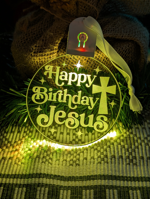 Happy Birthday Jesus Christmas Bauble 3d LED Night Light Decoration