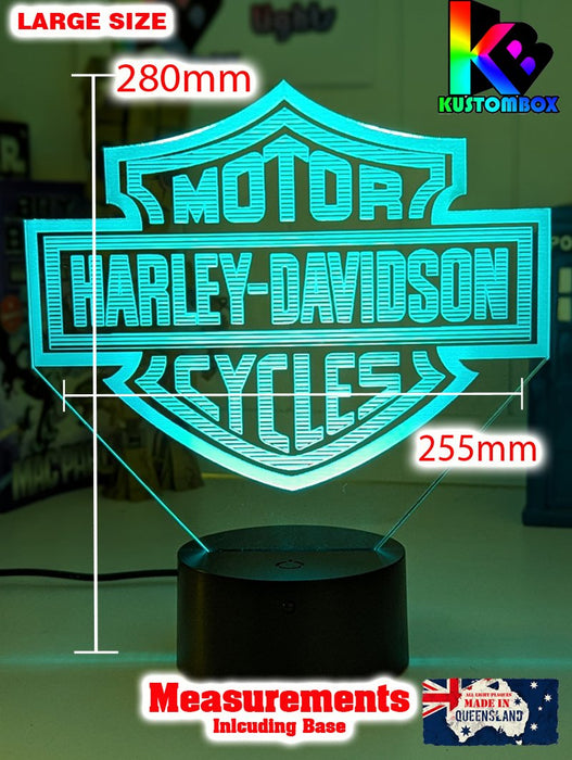 Harley Davidson Motorbike Logo 3D LED Night Light Lamp - KustomboxNight Lights & Ambient LightingKustomboxStandard Size - No Name