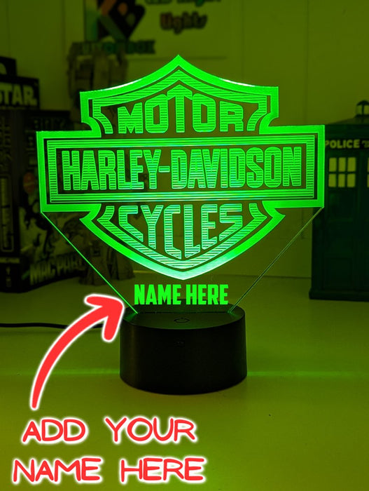 Harley Davidson Motorbike Logo 3D LED Night Light Lamp - KustomboxNight Lights & Ambient LightingKustomboxStandard Size - No Name