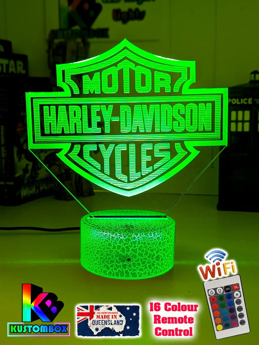 Harley Davidson Motorbike Logo 3D LED Night Light Lamp - KustomboxNight Lights & Ambient LightingKustomboxStandard Size - No Name
