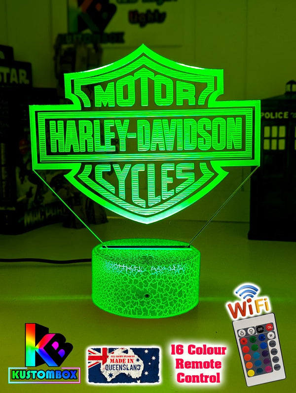 Harley Davidson Motorbike Logo 3D LED Night Light Lamp - KustomboxNight Lights & Ambient LightingKustomboxStandard Size - No Name
