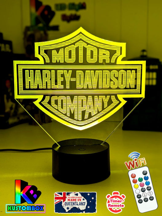 Harley Davidson Motorbike Logo 3D LED Night Light Lamp - KustomboxNight Lights & Ambient LightingKustomboxStandard Size - No Name
