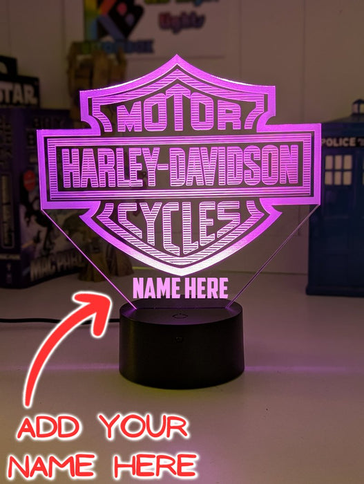Harley Davidson Motorbike Logo 3D LED Night Light Lamp - KustomboxNight Lights & Ambient LightingKustomboxStandard Size - No Name