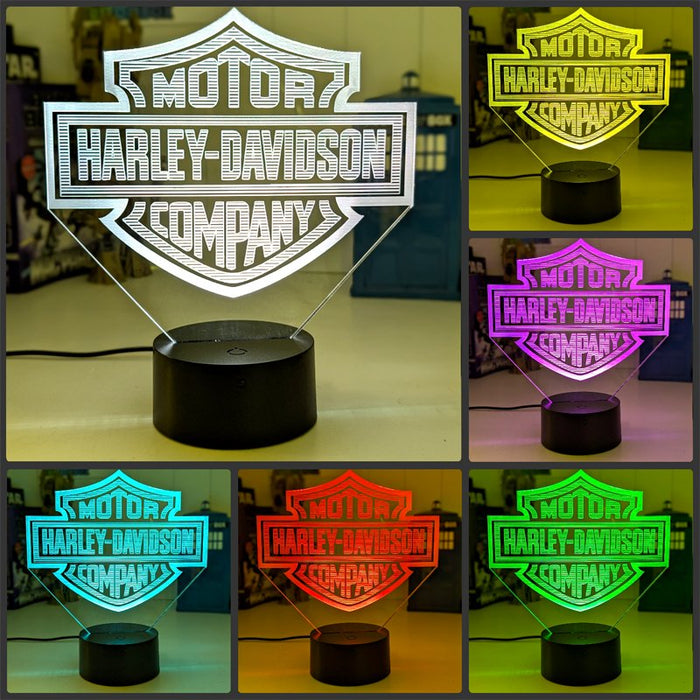 Harley Davidson Motorbike Logo 3D LED Night Light Lamp - KustomboxNight Lights & Ambient LightingKustomboxStandard Size - No Name