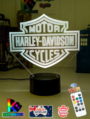 Harley Davidson Motorbike Logo 3D LED Night Light Lamp - KustomboxNight Lights & Ambient LightingKustomboxStandard Size - No Name
