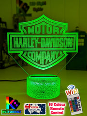 Harley Davidson Motorbike Logo 3D LED Night Light Lamp - KustomboxNight Lights & Ambient LightingKustomboxStandard Size - No Name