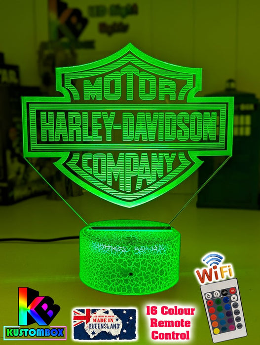 Harley Davidson Motorbike Logo 3D LED Night Light Lamp - KustomboxNight Lights & Ambient LightingKustomboxStandard Size - No Name