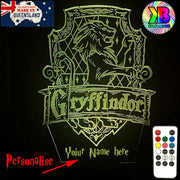 Harry Potter Gryffindor House 3D LED Night Light Room Lamp - KustomboxNight Lights & Ambient LightingKustomboxStandard SizeBlack Base