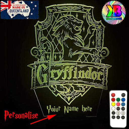Harry Potter Gryffindor House 3D LED Night Light Room Lamp - KustomboxNight Lights & Ambient LightingKustomboxStandard SizeBlack Base