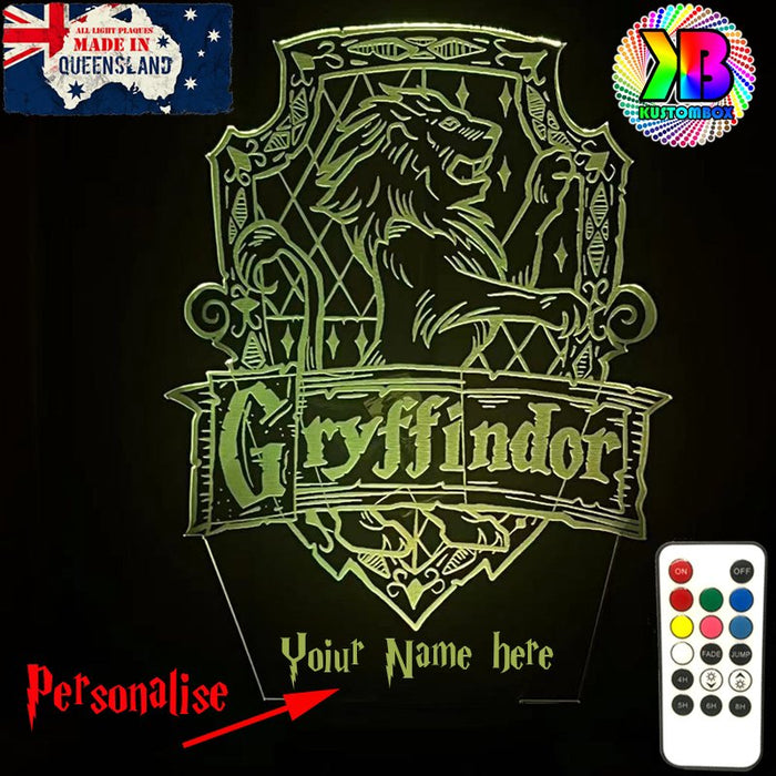 Harry Potter Gryffindor House 3D LED Night Light Room Lamp - KustomboxNight Lights & Ambient LightingKustomboxStandard SizeBlack Base