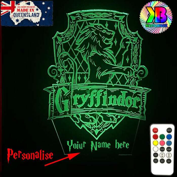 Harry Potter Gryffindor House 3D LED Night Light Room Lamp - KustomboxNight Lights & Ambient LightingKustomboxStandard SizeBlack Base