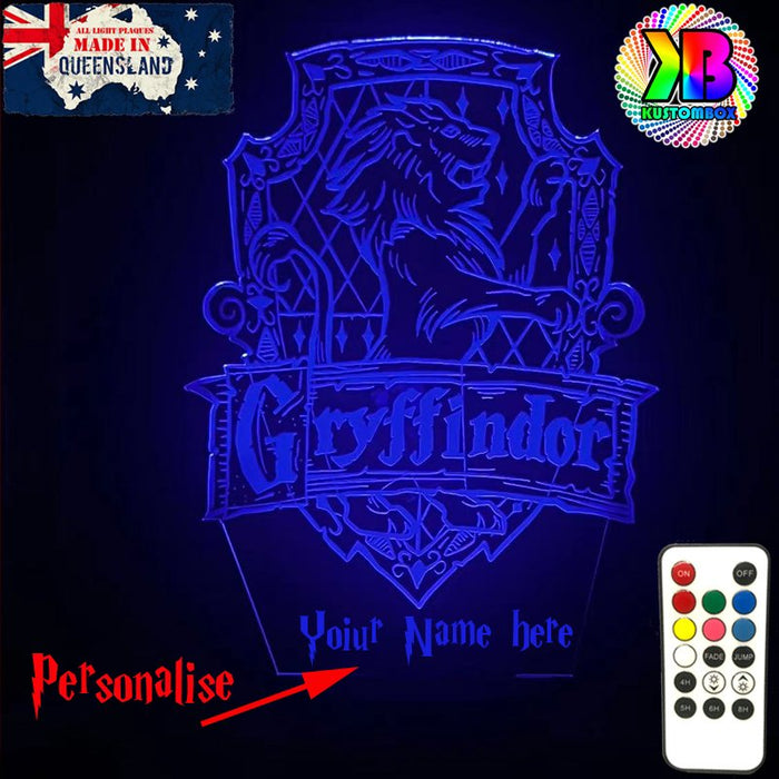 Harry Potter Gryffindor House 3D LED Night Light Room Lamp - KustomboxNight Lights & Ambient LightingKustomboxStandard SizeBlack Base