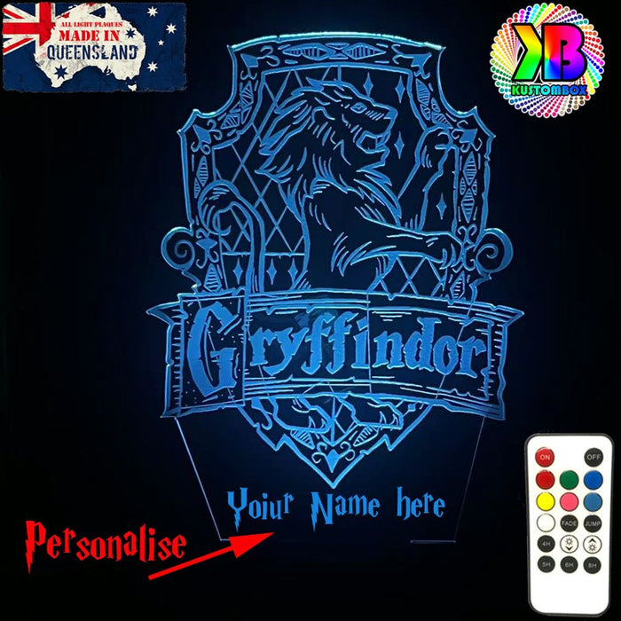 Harry Potter Gryffindor House 3D LED Night Light Room Lamp - KustomboxNight Lights & Ambient LightingKustomboxStandard SizeBlack Base