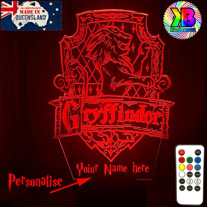 Harry Potter Gryffindor House 3D LED Night Light Room Lamp - KustomboxNight Lights & Ambient LightingKustomboxStandard SizeBlack Base