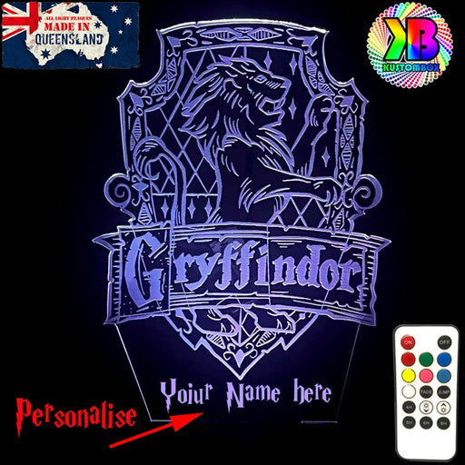 Harry Potter Gryffindor House 3D LED Night Light Room Lamp - KustomboxNight Lights & Ambient LightingKustomboxStandard SizeBlack Base