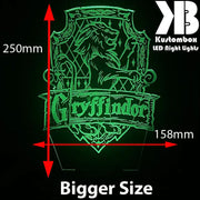 Harry Potter Gryffindor House 3D LED Night Light Room Lamp - KustomboxNight Lights & Ambient LightingKustomboxStandard SizeBlack Base