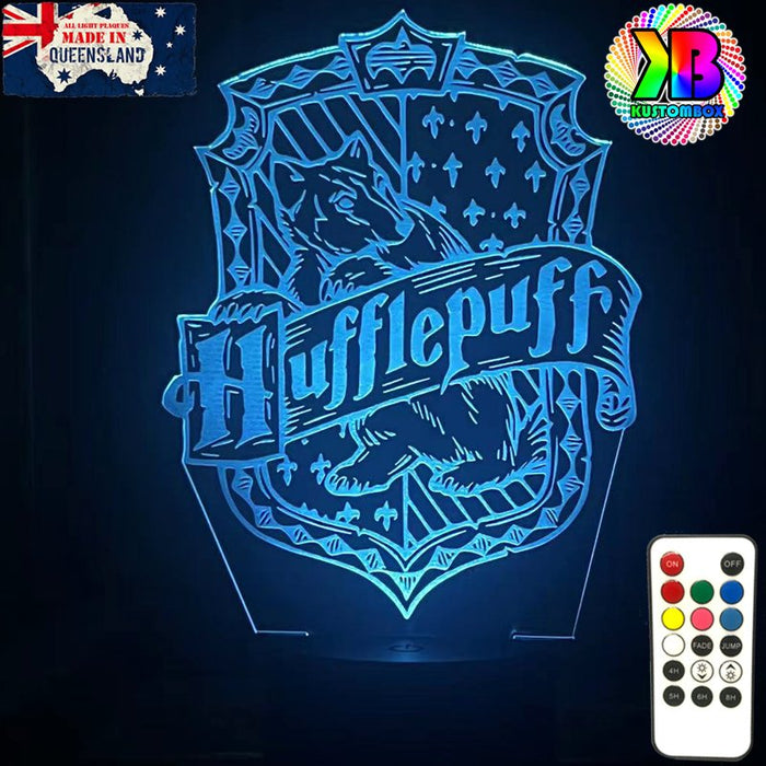 Harry Potter Hufflepuff House 3D LED Night Light Room Lamp - KustomboxNight Lights & Ambient LightingKustomboxStandard SizeBlack Base