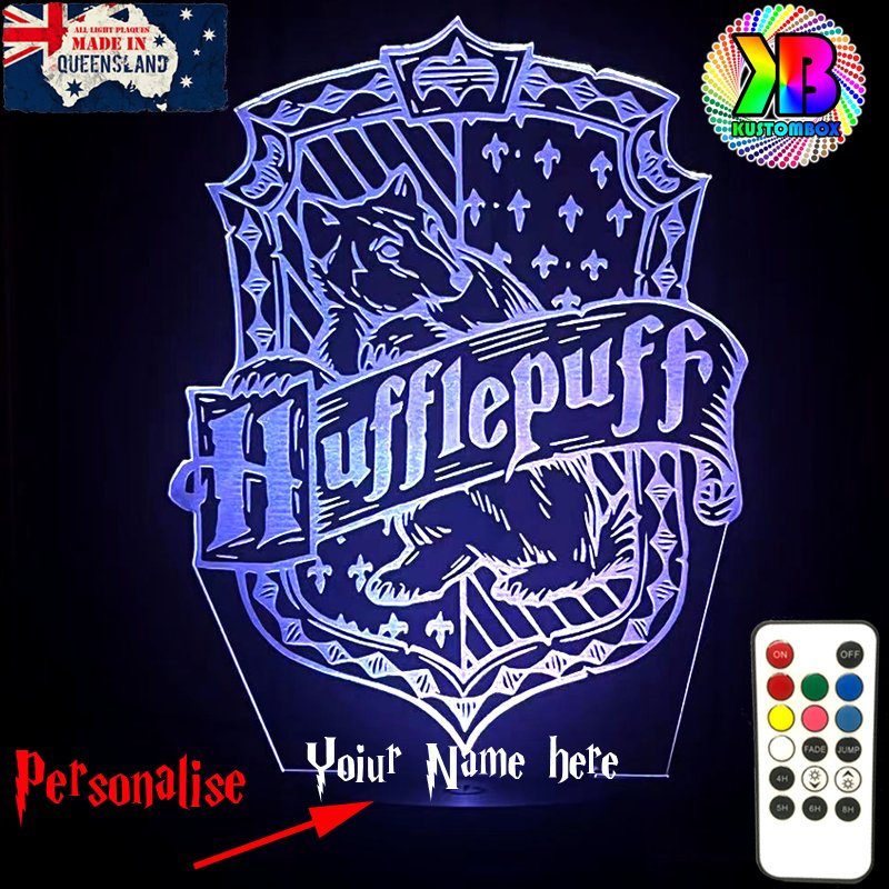 Harry Potter Hufflepuff House 3D LED Night Light Room Lamp - KustomboxNight Lights & Ambient LightingKustomboxStandard SizeBlack Base