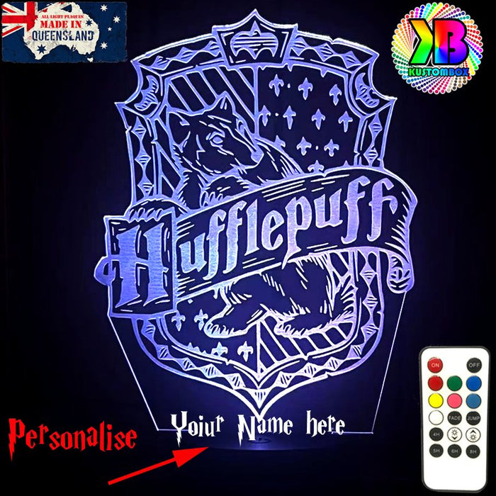 Harry Potter Hufflepuff House 3D LED Night Light Room Lamp - KustomboxNight Lights & Ambient LightingKustomboxStandard SizeBlack Base