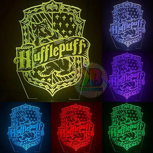 Harry Potter Hufflepuff House 3D LED Night Light Room Lamp - KustomboxNight Lights & Ambient LightingKustomboxStandard SizeBlack Base