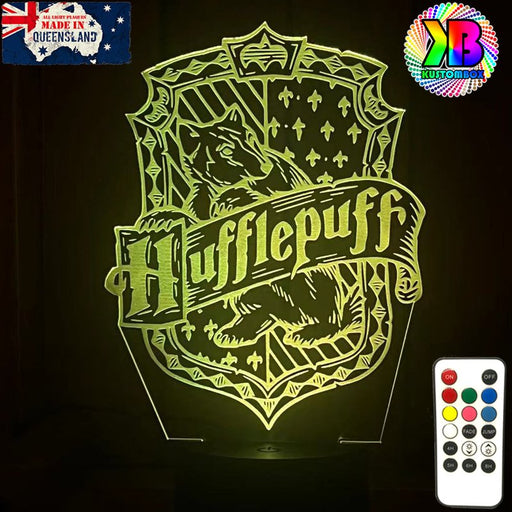 Harry Potter Hufflepuff House 3D LED Night Light Room Lamp - KustomboxNight Lights & Ambient LightingKustomboxStandard SizeBlack Base