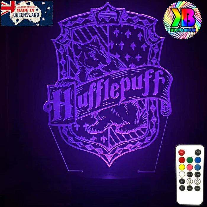 Harry Potter Hufflepuff House 3D LED Night Light Room Lamp - KustomboxNight Lights & Ambient LightingKustomboxStandard SizeBlack Base