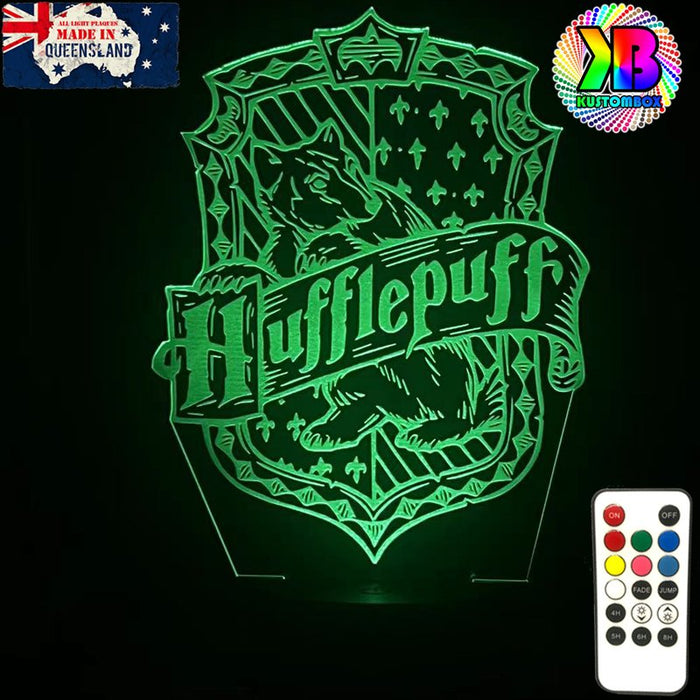 Harry Potter Hufflepuff House 3D LED Night Light Room Lamp - KustomboxNight Lights & Ambient LightingKustomboxStandard SizeBlack Base