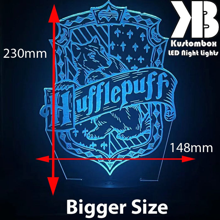 Harry Potter Hufflepuff House 3D LED Night Light Room Lamp - KustomboxNight Lights & Ambient LightingKustomboxStandard SizeBlack Base