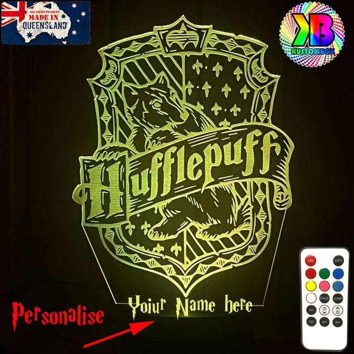 Harry Potter Hufflepuff House 3D LED Night Light Room Lamp - KustomboxNight Lights & Ambient LightingKustomboxStandard SizeBlack Base