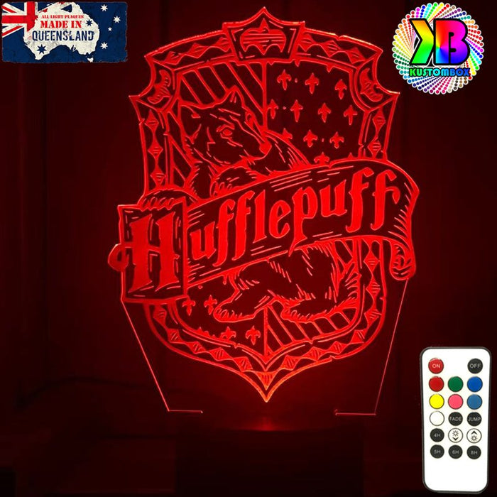 Harry Potter Hufflepuff House 3D LED Night Light Room Lamp - KustomboxNight Lights & Ambient LightingKustomboxStandard SizeBlack Base