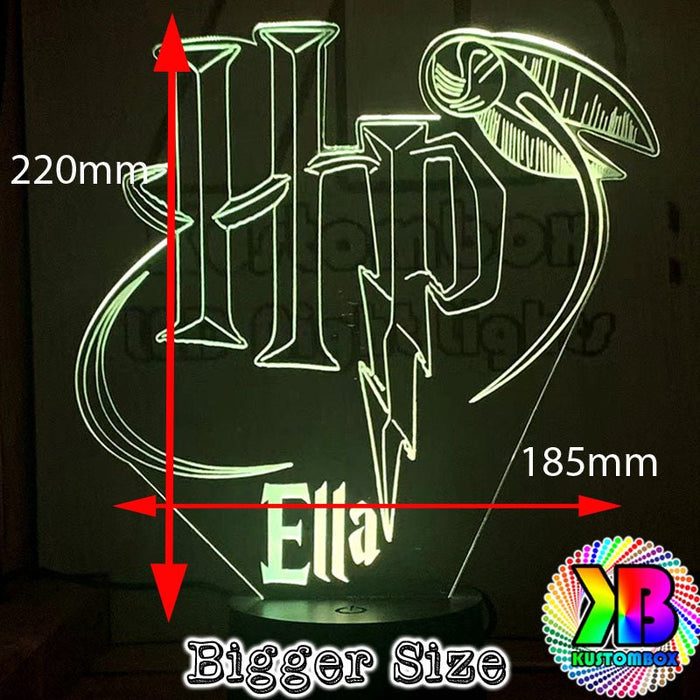 Harry Potter Logo & Golden Snitch Ball 3D LED Night Light Room Lamp - KustomboxNight Lights & Ambient LightingKustomboxStandard SizeBlack Base