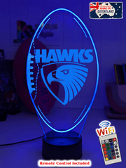 Hawthorn Hawks 3D LED ball night light – 16-colour remote lamp for kids, bar or mancave.