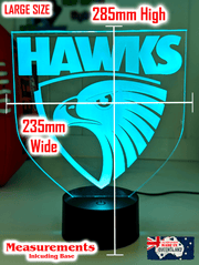 Hawthorn Hawks Australian Football Club 3D LED Night Light  large size lamp 